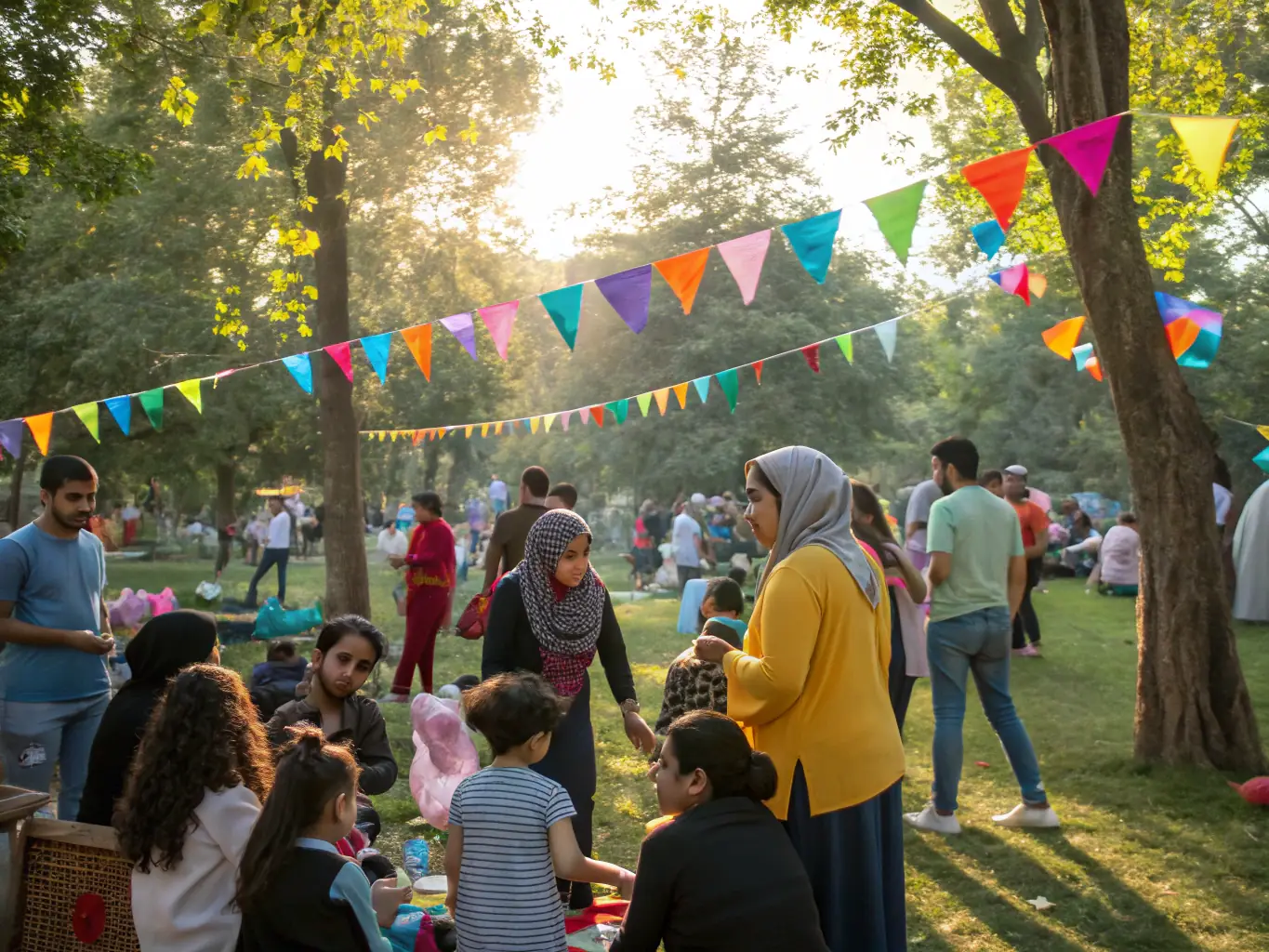 A scene from a community event organized by AMICALE DE CORME ROYAL, showing people of all ages interacting and enjoying themselves, highlighting the social connection fostered by the organization.